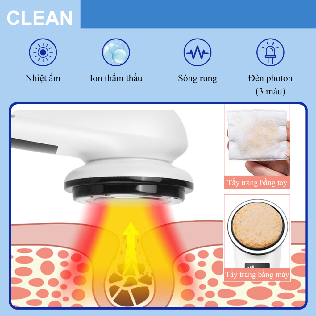 Ảnh Máy Đẩy Tinh Chất Nóng Lạnh NANOMAX C812, Nâng Cơ Chăm Sóc Da Mặt, Dưỡng Trắng ION, F-Vibration 42 Độ C Làm Sạch Sâu 3