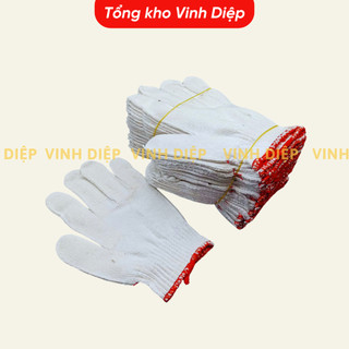 Combo 10 đôi găng tay vải sợi lao động , găng tay mút xám, đỏ dày dặn giá rẻ