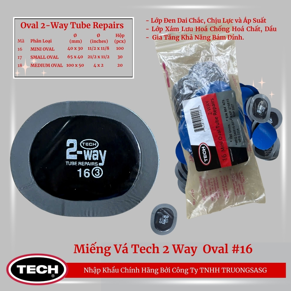 Túi 100 Miếng Vá Tech 2 Way #16 , vá lỗ thủng nhỏ, Nhập Khảu Chính Hãng ...