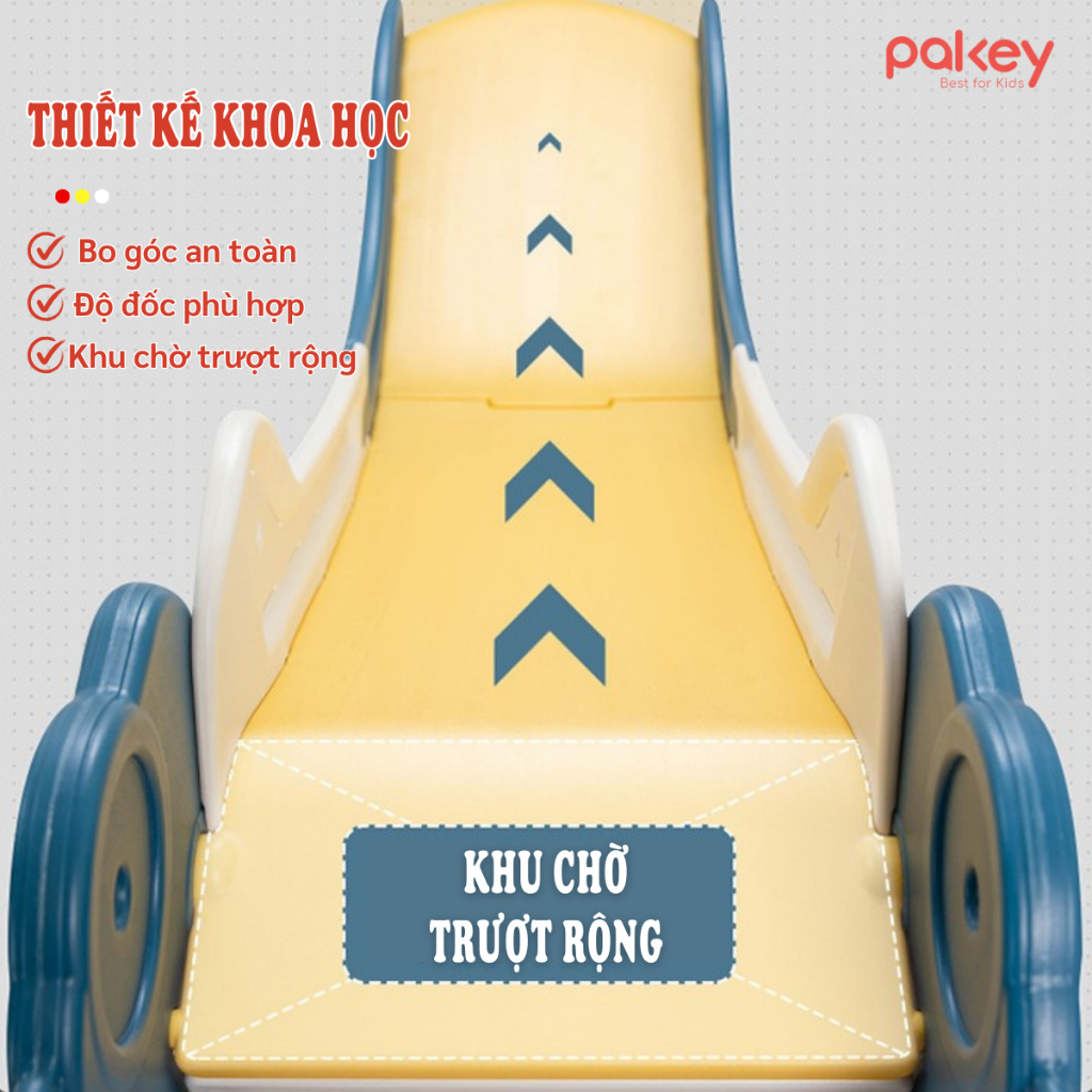 [NEW] Cầu Trượt Cho Bé Hình Khủng Long Ngộ Nghĩnh, Cầu Trượt Gấp Gọn Tặng Kèm Bóng Rổ + Vòng Ném Cho Bé  - KS02