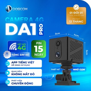 Camera 4G Mini Doscom DA1 Pro Full HD - Giám Sát An Ninh 360 độ - Tích Hợp Phát Hiện Chuyển Động