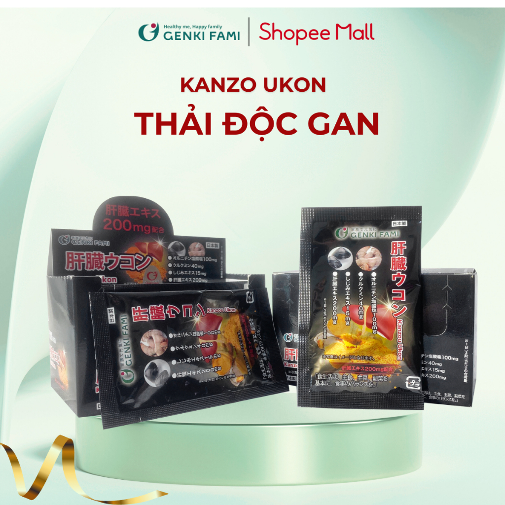 Ảnh Viên Uống Bổ Gan Kanzo Ukon Hộp 30 Viên Genki Fami Nhật Bản Date T2/2026 2