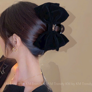 kẹp tóc chữ min thắt nơ nhung xinh Qc