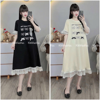 VÁY BẦU - CỘC TAY MÌ NƠ NGỌC REN - 2 Màu