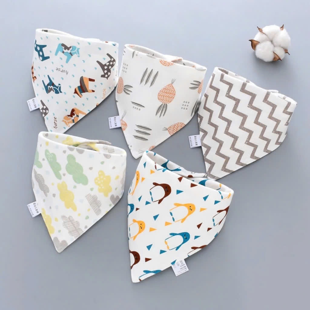 Set khăn yếm giữ ấm cổ trẻ em có cúc bấm mẫu xinh yêu hàng QCCC