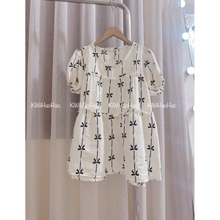 ÁO BẦU - CỘC TAY ĐŨI TRẮNG KÈM NƠ ĐEN ⚡Freeship⚡