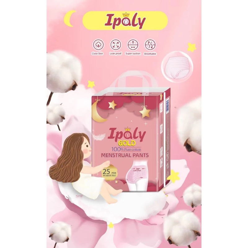 Băng vệ sinh Dạng Quần ipaly gold thấm hút tuyệt đối, an toàn tiện dụng co dãn thỏa mái gói 25 cái