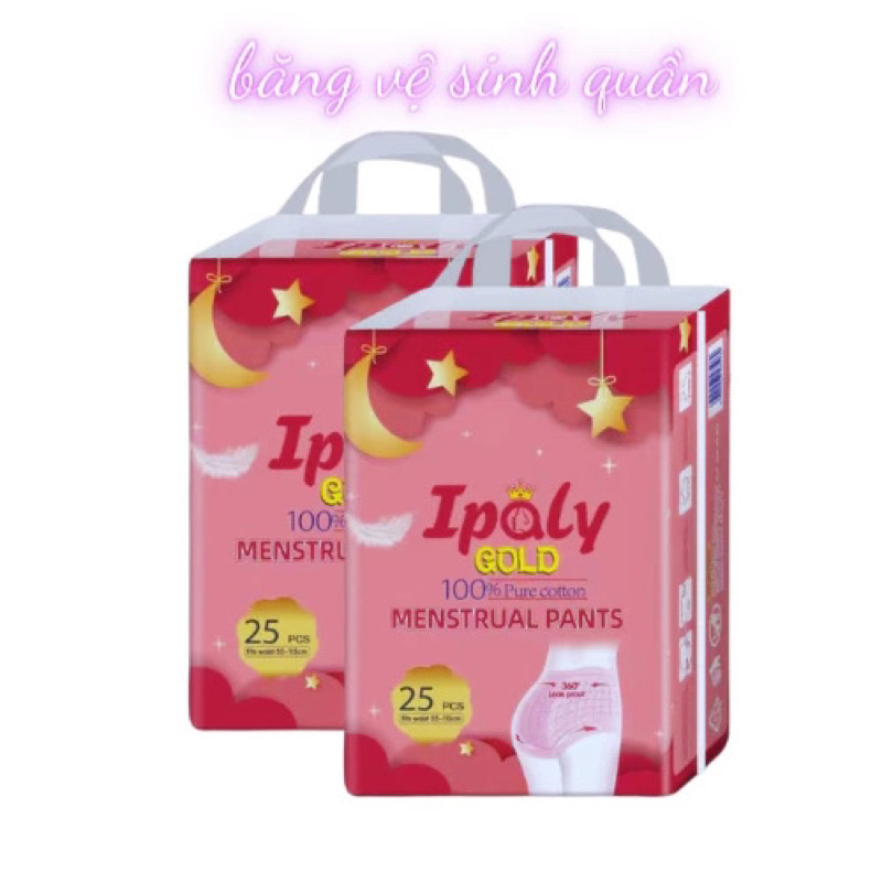 Băng vệ sinh Dạng Quần ipaly gold thấm hút tuyệt đối, an toàn tiện dụng co dãn thỏa mái gói 25 cái