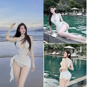 Bikini thiết kế, Bikini liền thân khoét hở lưng kèm bèo cột ( sẵn hàng)
