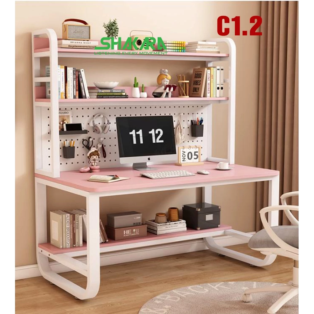 Bàn Học U Cao SHAKFUNI có giá sách