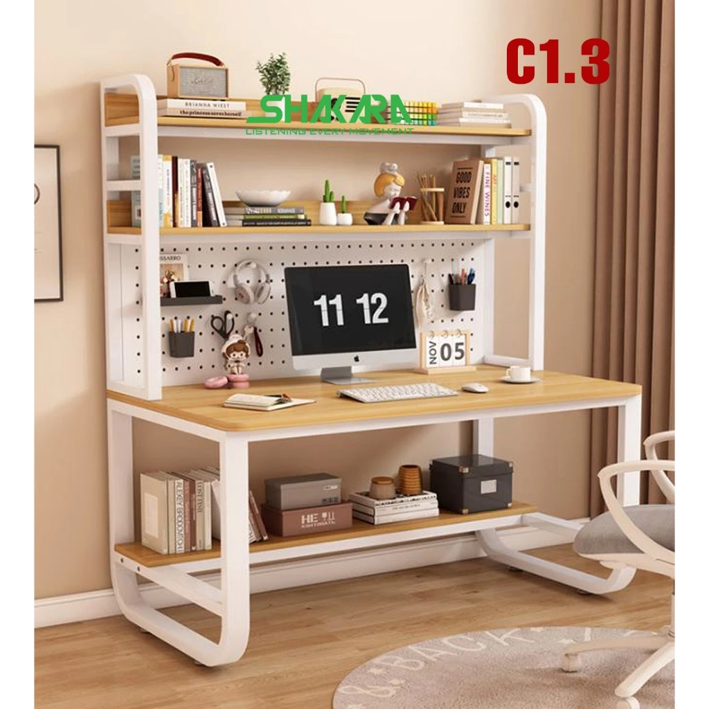 Bàn Học U Cao SHAKFUNI có giá sách