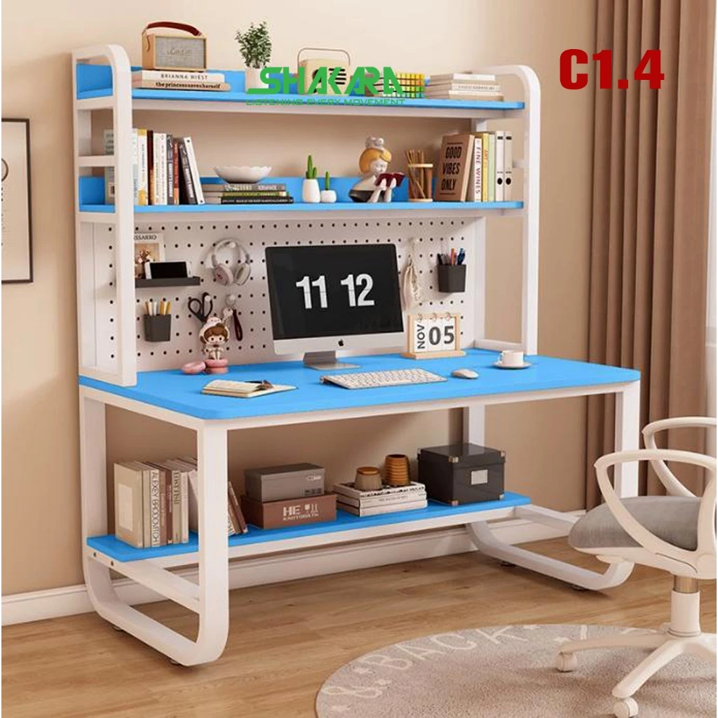 Bàn Học U Cao SHAKFUNI có giá sách