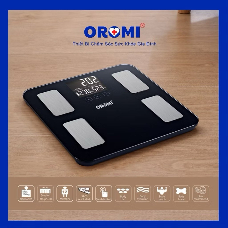 EF881 - Cân Sức Khỏe Điện Tử Thông Minh Đo Chỉ Số Cơ Thể Oromi