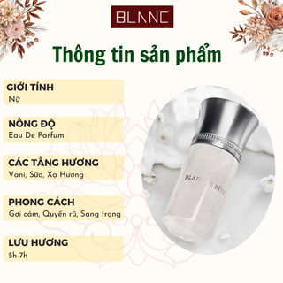Nước Hoa Nữ Chiết Signature BLANC PERFUME, Dầu Thơm Hương Hoa Cỏ Phương Đông, Thanh Lịch, Nhẹ Nhàng, Nữ Tính
