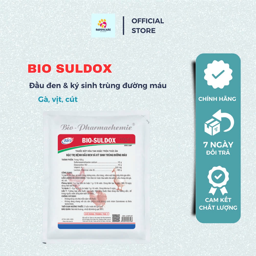 BIO SULDOX 100gr - Bịnh Đầu Đen và Ký Sinh Trùng Đường Máu Trên Gia Cầm ...
