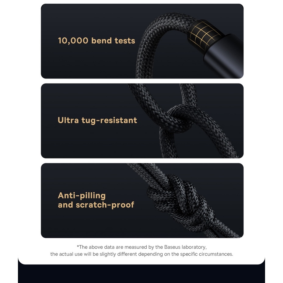 Dây cáp BASEUS dây cáp 3 trong 1 từ USB sang Micro + Type C + Ligh thích hợp cho Samsung Huawei Phone
