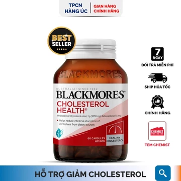 Viên uống giảm mỡ máu Cholesterol Health Blackomores của Úc giảm tình trạng máu nhiễm mỡ, cải thiện sức khỏe 60 viên