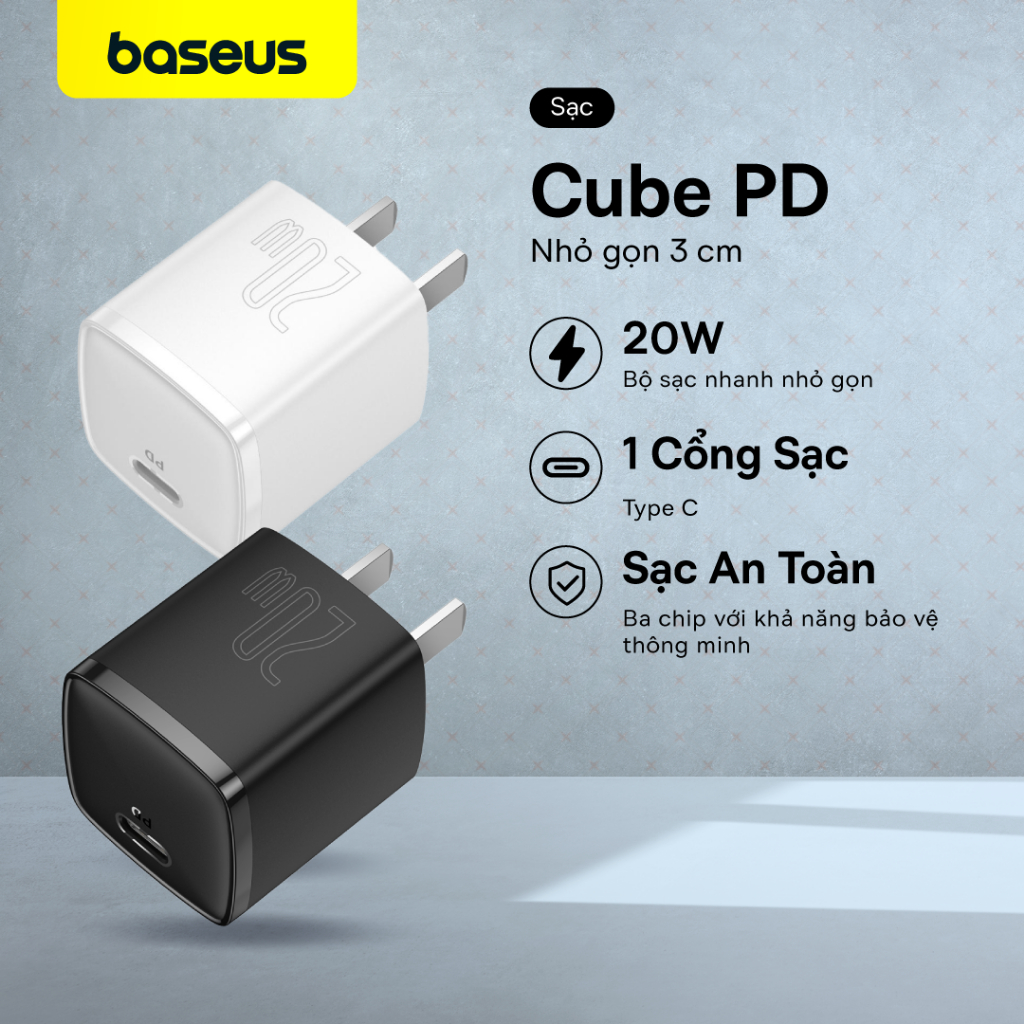 Ảnh Củ sạc nhanh Baseus PD 20W dành cho các dòng Iphone 12/13/14 1