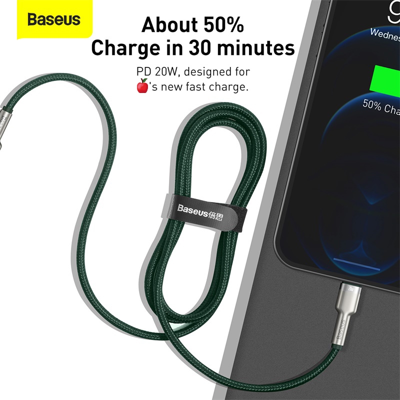 Ảnh Dây cáp sạc nhanh 20W Baseus từ đầu type C sang đầu phone 20W dây bện cực bền· 2