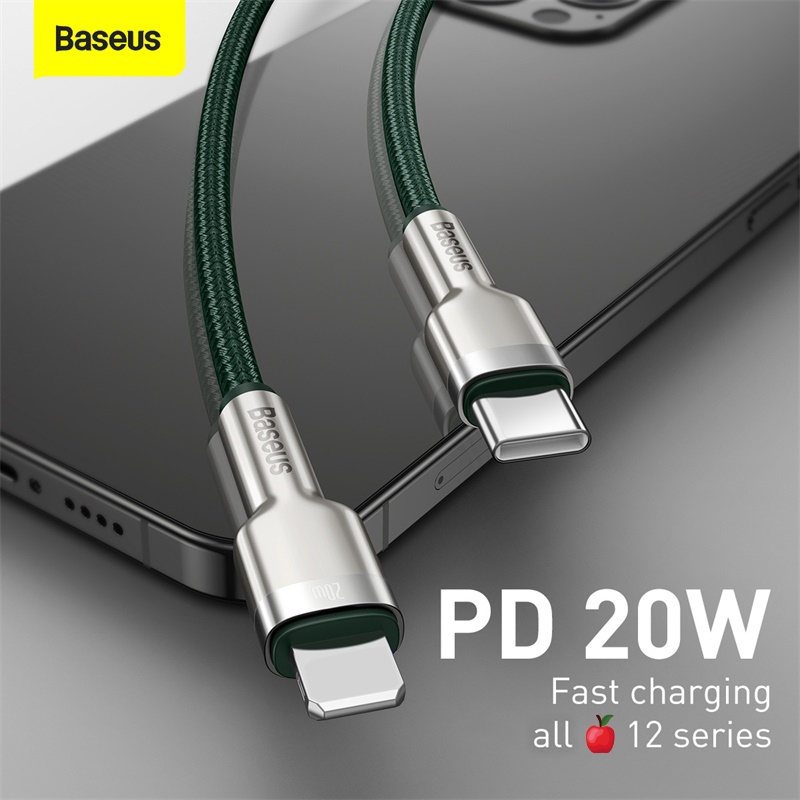Ảnh Dây cáp sạc nhanh 20W Baseus từ đầu type C sang đầu phone 20W dây bện cực bền· 3