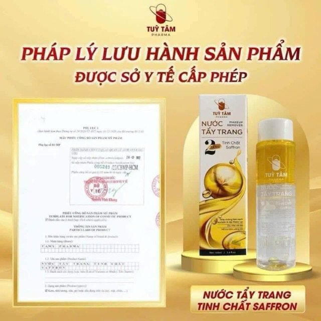 Nước tẩy trang hai tầng tinh chất nhuỵ hoa nghê tây saffron nano sạch sâu, cấp ẩm, se khít lỗ chân lông cho da - 160ml