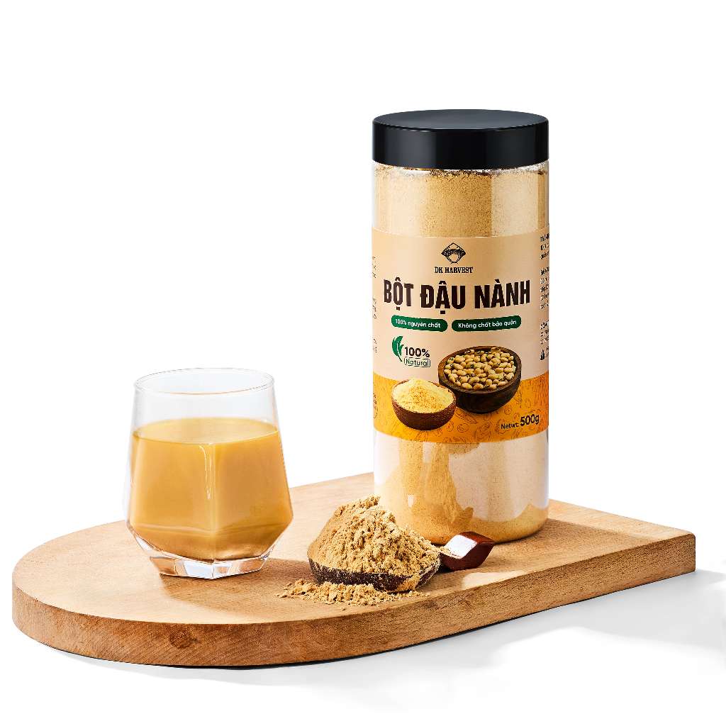 Ảnh Bột Đậu Nành DK Harvest, hạt đậu nành đã được rang chín, nguyên chất, không chất bảo quản - combo 1kg (2 hũ 500g) 4