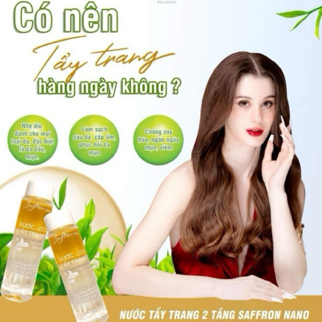 Nước tẩy trang hai tầng tinh chất nhuỵ hoa nghê tây saffron nano sạch sâu, cấp ẩm, se khít lỗ chân lông cho da - 160ml