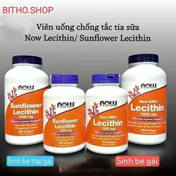 [ Date 2028] Viên uống chống tắc tia sữa Now Sunflower Lecithin 1200mg