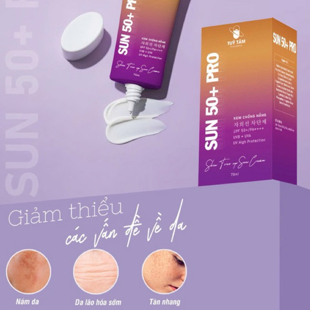 Kem chống nắng Sun Pro 50+/PA++++ UVB + UVA UV High Protection - 70gram - Tùy Tâm pharma