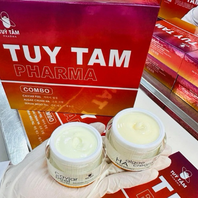 Combo peel da gồm 3 sản phẩm - Tinh chất meso fill - Kem caviar peel - Kem algae cream phục hồi - TÙY TÂM PHARMA