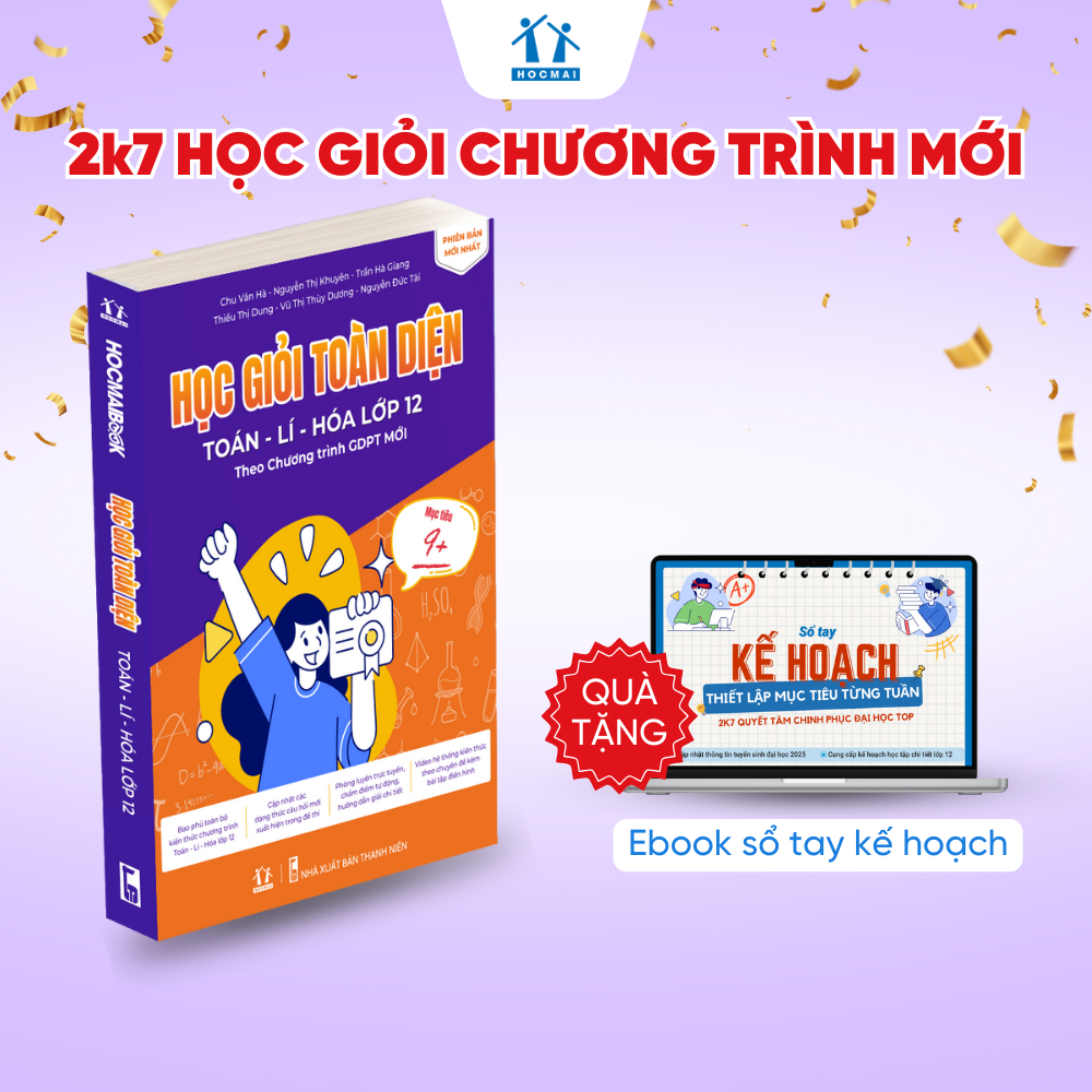 Ảnh Lớp 12 Chương trình mới - Sách Học giỏi toàn diện Toán-Lí-Hóa, ôn thi tốt nghiệp THPT và ĐGNL 2025 1