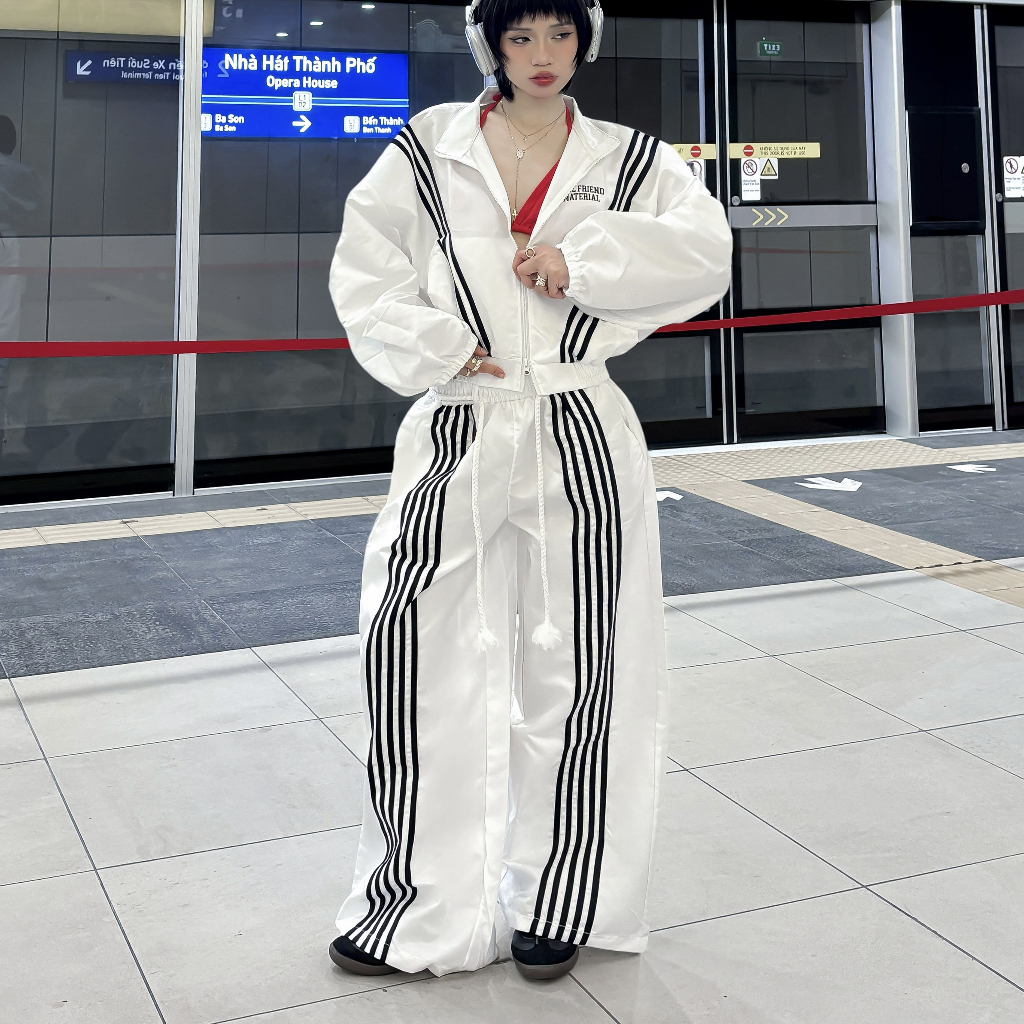 [ CÓ TÁCH SET ] SET BOXY JACKET DÂY KHÓA 2 ĐẦU GIRL FRIEND MIX