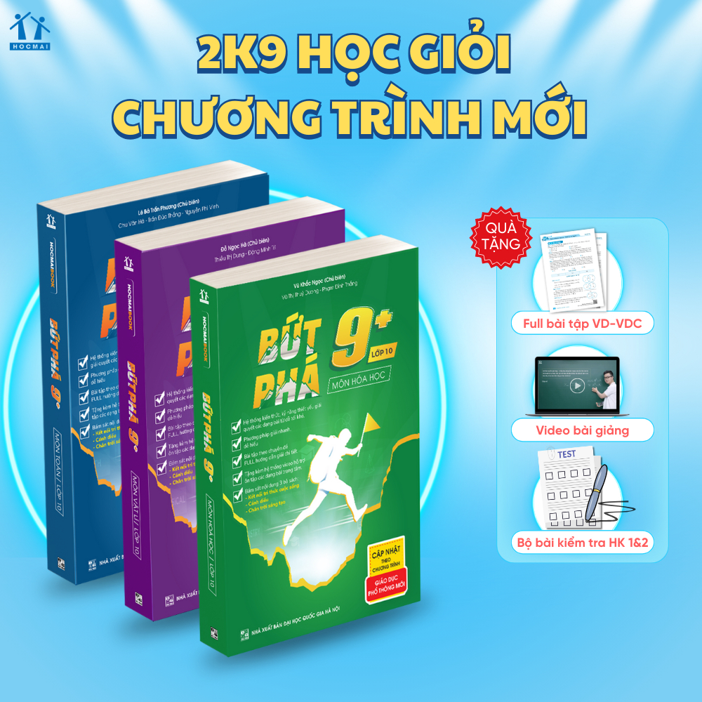 Ảnh Sách Bứt Phá 9+ Lớp 10 môn Toán, Lí, Hóa, Anh - 2k9 học giỏi Chương trình mới - HOCMAI 1