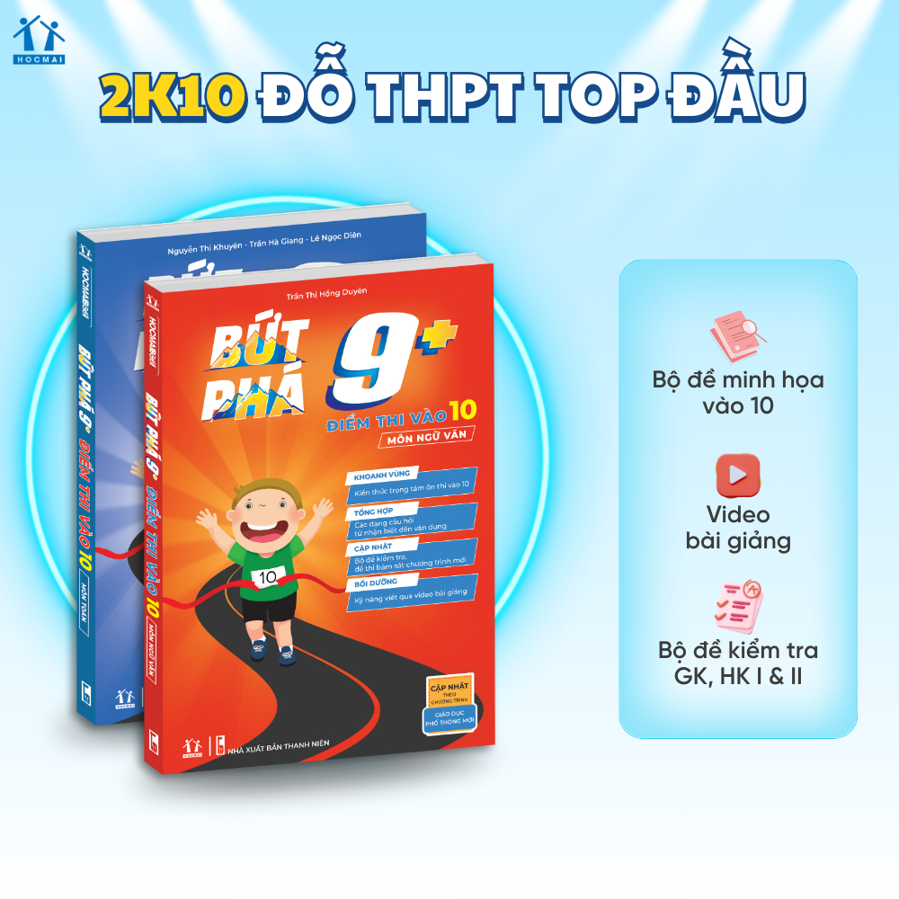 Ảnh Combo sách Bứt phá 9+ điểm thi vào 10 môn Toán và Ngữ văn - Tổng ôn và luyện đề - HOCMAI 1