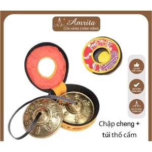 CHẬP CHENG ĐỒNG NEPAL CÚNG DƯỜNG ÂM THANH Vỏ Đựng Chập Cheng- Chũm Chọe - Chuông Đồng Tingsha Cymbals - Tingsha - Amrita