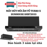 MÁY HÚT MÙI ÂM TỦ Turbo X SUNHOUSE SHB72035| Hút mạnh, êm, mẫu mới - BH 3 năm tại nhà - hàng chính hãng — ảnh 1