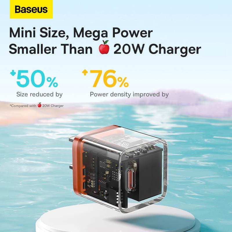 Củ Sạc Nhanh Baseus PD 20W GaN5 1C Type-C Sạc Nhanh AnToàn Cho điện thoại và các loại máy tính bảng