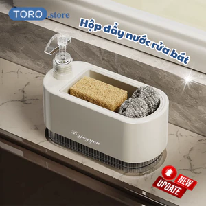 Kệ Đựng Đồ Rửa Bát Nhấn Dầu Tự Động TORO Chất Liệu PET Dung Tích Lớn Chứa Nước Rửa Tay, Dầu Gội Sữa Tắm
