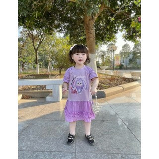 Váy cho bé gái dáng xoè cổ tròn đi học đi chơi sz 10-30kg, đầm bé gái dáng xòe babythree