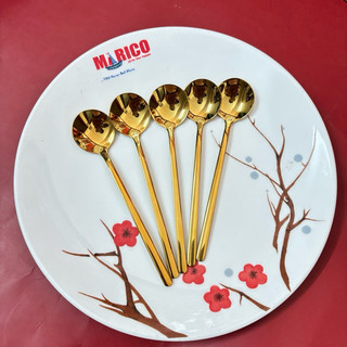 Inox 304 (1 cái ) Thìa Espresso13.5cm Vàng/Bạc Miệng Tròn  Cà Phê Muỗng Nhỏ Ăn Kem Chè