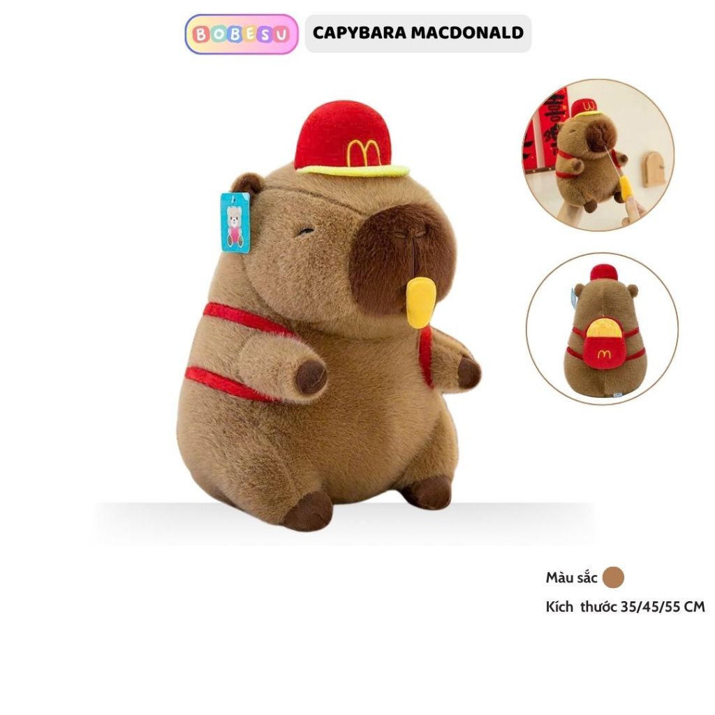 [ Rút Chậm ] Gấu bông capybara chảy nước mũi  khoai tây chiên Macdonald dễ thương phụ kiệm có thể tháo rời