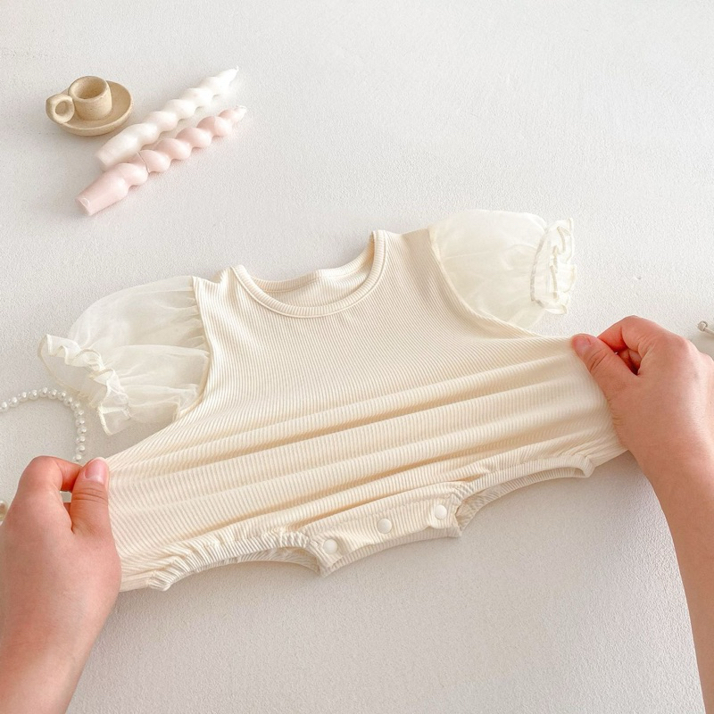 (Sẵn size 73) Áo suit kèm váy yếm xanh dương hoa nhí mỏng mùa hè dành cho bé gái