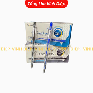 Combo Bút bi Thiên Long FO-03 ngòi 0.5mm - Bút bi mực Xanh, Đen