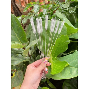 Set 10 cây Cọ Rửa loại tốt 24 cm Vệ Sinh Ống Hút Vòi bình sữa Bằng Thép Không Gỉ Dễ Dàng Uốn Cong, Có Móc Treo Tiện Lợi
