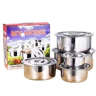 Bộ thau rổ inox set 5 món, Chậu rổ nhà bếp-Onlycook (inox mờ)