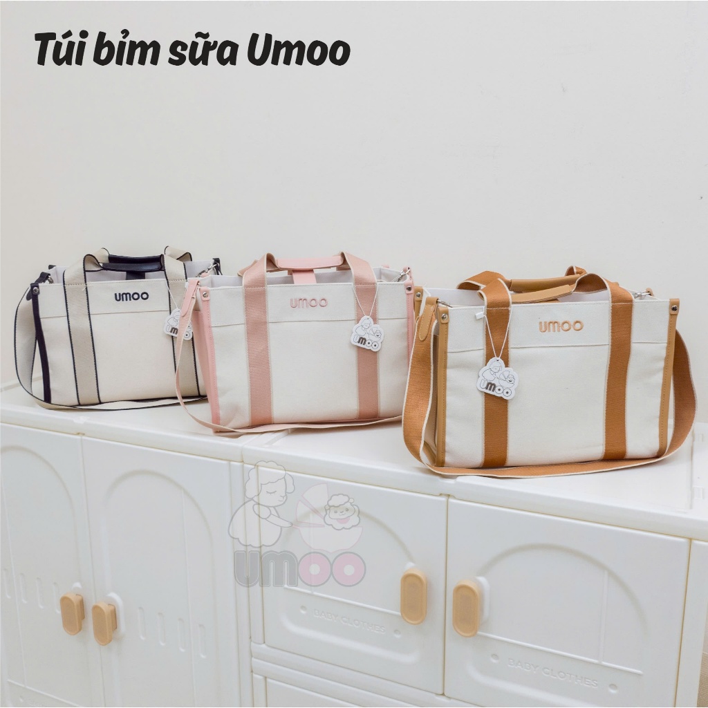 Túi Bỉm Sữa Cho Mẹ UMOO Cao Cấp, Túi Chia Ngăn Khoa Học, Có Quai Xách ...