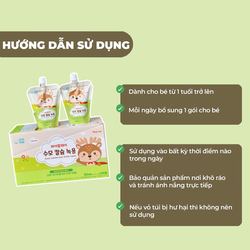 10 - 20 - 30 GÓI CANXI Nhung Hươu Sumo Hỗ Trợ Tăng Chiều Cao Toàn Diện, Tăng Cường Sức Đề Kháng
