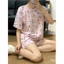 Bộ đồ ngủ nữ .Bộ mặc nhà in hình Hello Kitty dễ thương, chất liệu đũi mềm mát