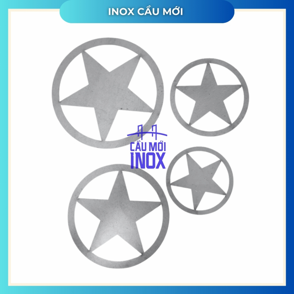 Ngôi sao inox 304 cắt Laser kỹ thuật cao, đường kính 100mm,120mm,150mm, dày 1mm-1.5mm