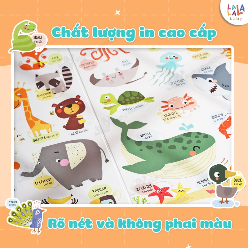 Bảng giáo dục chữ cái cho bé Tiếng Anh Bảng gấp thông thái Lalala baby đồ chơi nhiều chủ đề thú vị